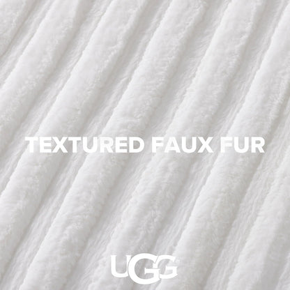 UGG 13079 Kenzie - Juego de edredón de tamaño matrimonial, Suave, Lujoso, Estilo Hotel, cómodo y con Dos Fundas de Almohada, matrimonial/Queen, Nieve