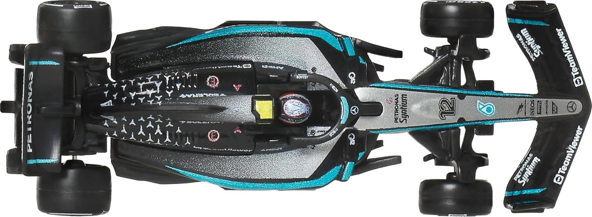 Hot Wheels Collector Mercedes AMG Petronas F1 Kimi Antonelli, Auto Premium Escala 1:64 Metal/Metal con Llantas Real Riders Y Decoración Auténtica