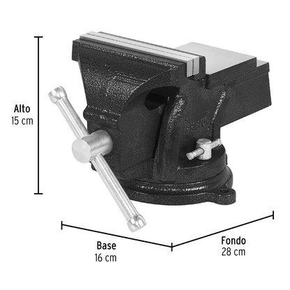 Pretul TB-5P, Tornillos de banco, hierro gris, base giratoria 360°, 5"