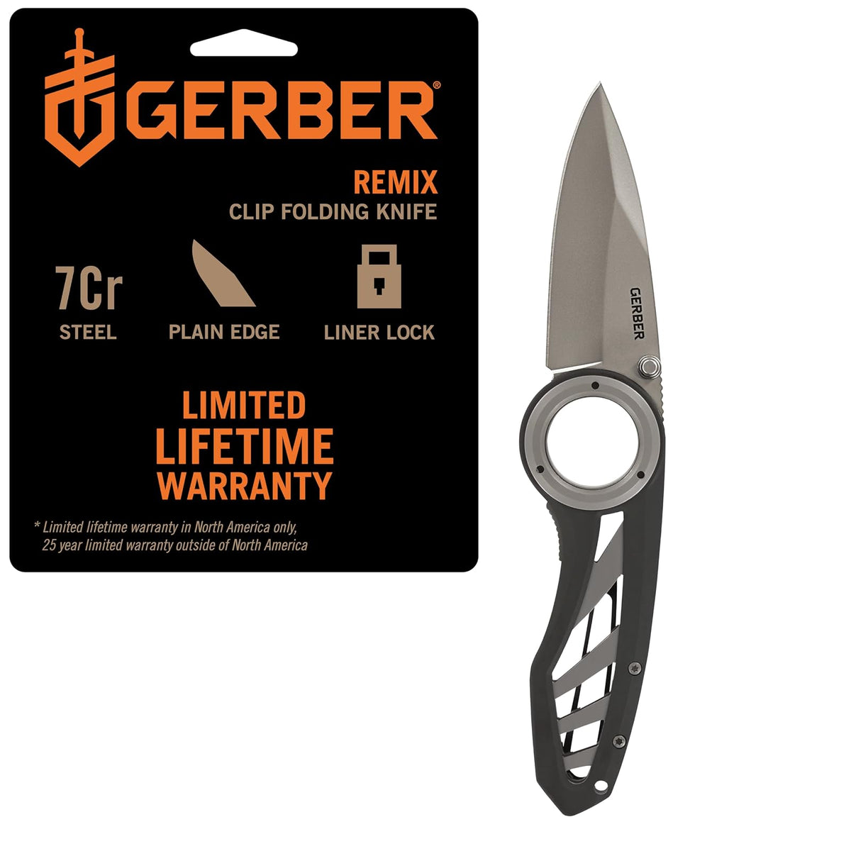 Gerber Gear Remix Cuchillo de bolsillo plegable, borde dentado