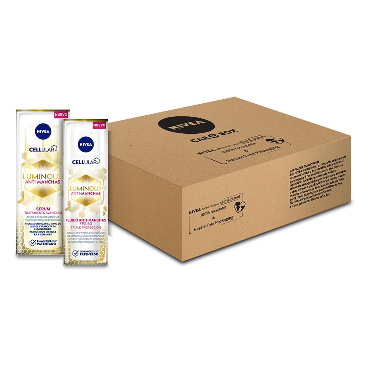 NIVEA Kit nivea luminous 630: serum facial anti-manchas 30ml + fluido facial anti-manchas fps50 40ml