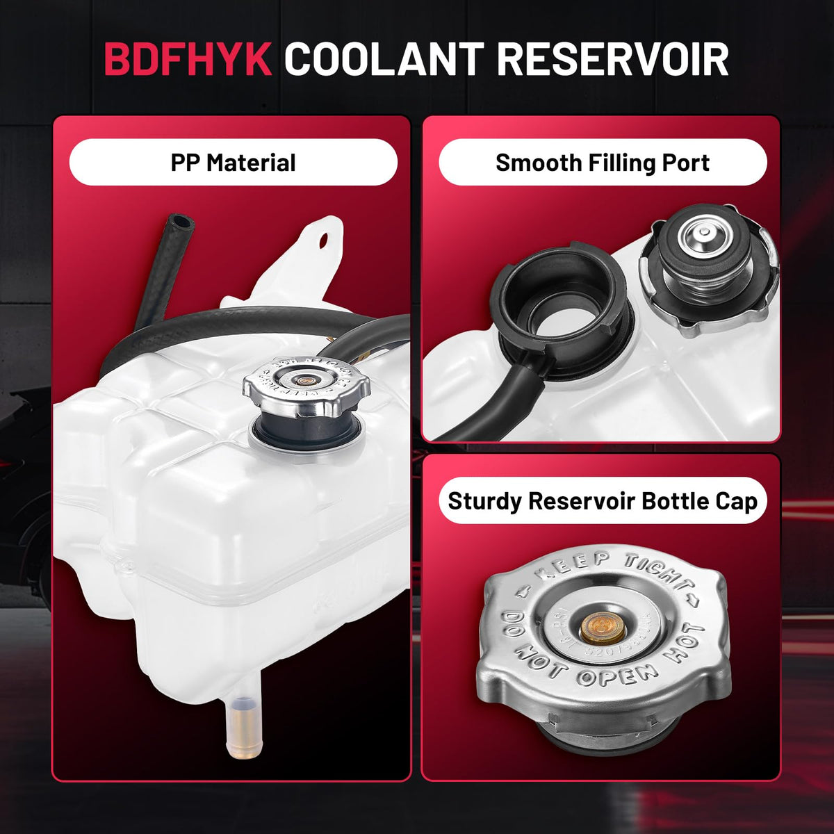 BDFHYK - Depósito de expansión de refrigerante de motor compatible con Jeep Liberty 2002 2003 2004 2005 2006 2007 V6 3.7L Reemplazar 603-319 52079848AA 52079788AD 52079788AD CY0771 de los 6471 V330228