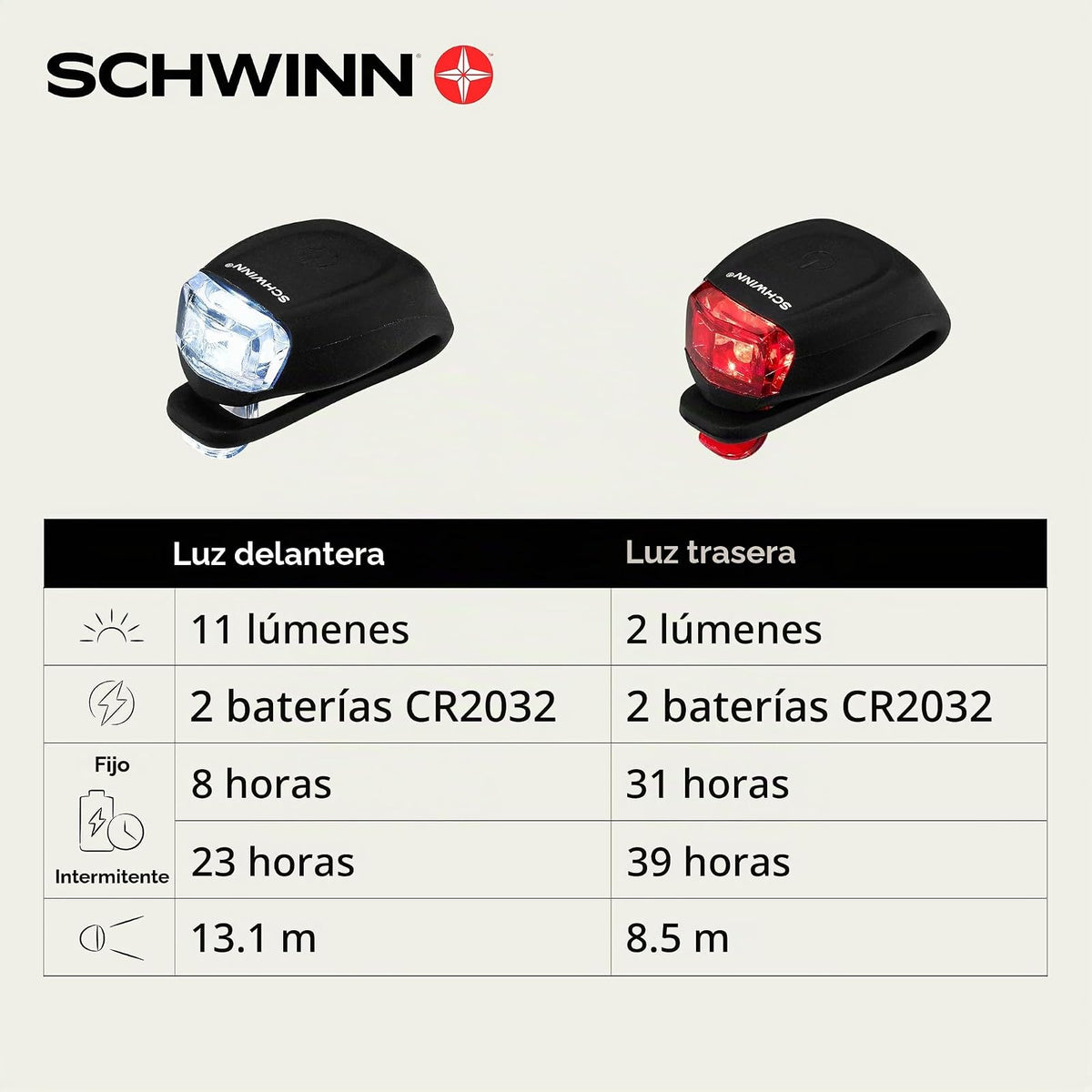 Schwinn LED Bike Light Accessories, Headlight and Tail Light