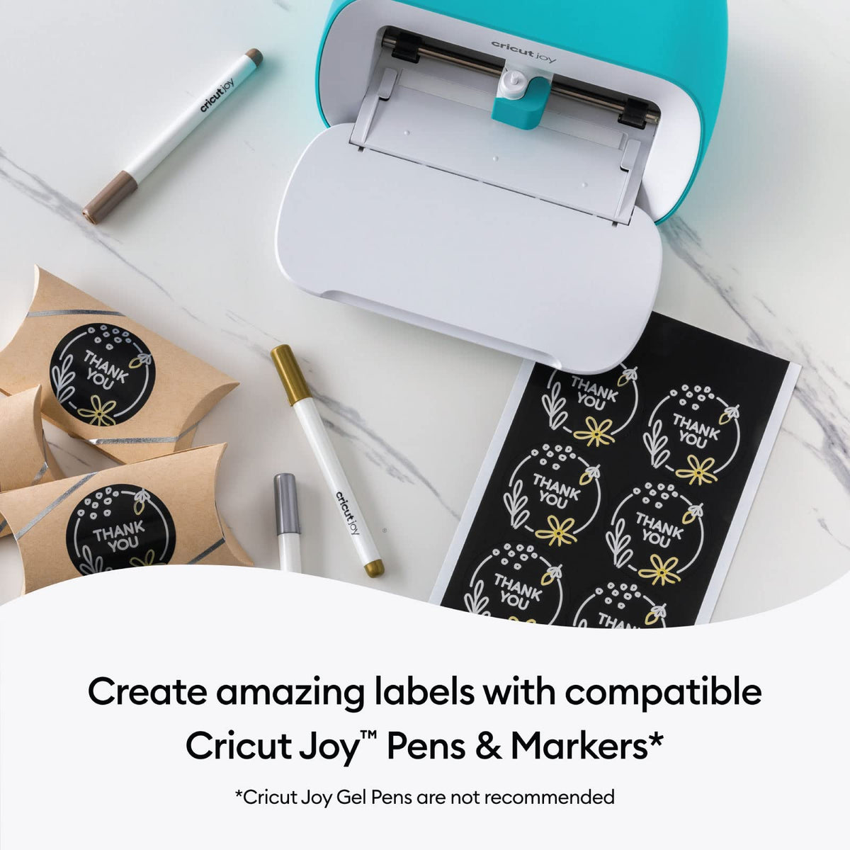 Cricut Joy Smart Label - Hojas de vinilo permanentes para máquina Cricut Joy, corte rápido sin colchón, no necesita cinta de transferencia, calcomanías para manualidades con bolígrafos o marcadores Cricut, color negro