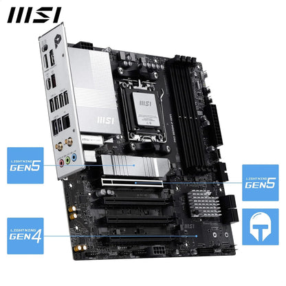 MSI Pro B850M-P WiFi Motherboard, ATX - Compatible con procesadores AMD Ryzen 9000/8000 / 7000, AM5 - DDR5 Memory Boost (8200+ MT/s OC), PCIe 5.0 x16 y 4.0 x16, M.2 Gen5, Wi-Fi 7, 5G LAN
