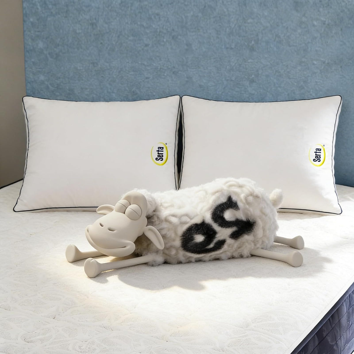Serta Hotel Collection - Juego de 2 Almohadas de Cama tamaño King, Funda de algodón 100% de 400 Hilos, Suave Apoyo Reforzado, Almohada Alternativa para Espalda, estómago o Lateral, 18 x 34 x 2