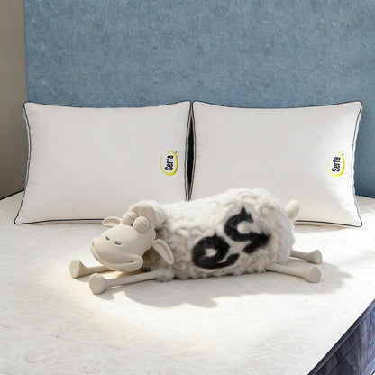Serta Hotel Collection - Juego de 2 Almohadas de Cama tamaño King, Funda de algodón 100% de 400 Hilos, Suave Apoyo Reforzado, Almohada Alternativa para Espalda, estómago o Lateral, 18 x 34 x 2