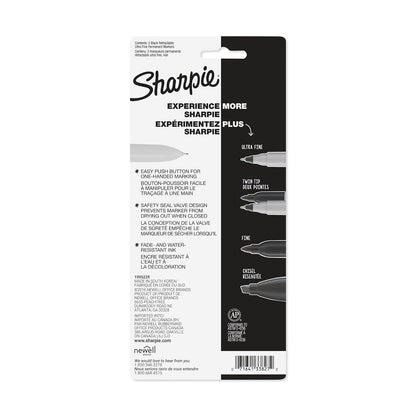 SanfordSharpie Ultra Fine Point Retractable Permanent Markers, Black (1735793)
