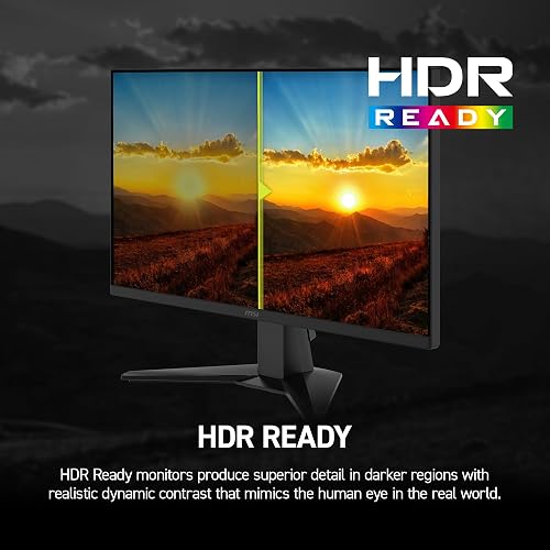 MSI mag 245F X24 Monitor para Juegos de 24 Pulgadas 1920 x 1080 (FHD), 240 Hz, FreeSync Premium, Compatible con HDR, HDMI, Puerto VGA, Montaje VESA, inclinable, Marco Delgado de 4 Lados 0,5 ms, Negro