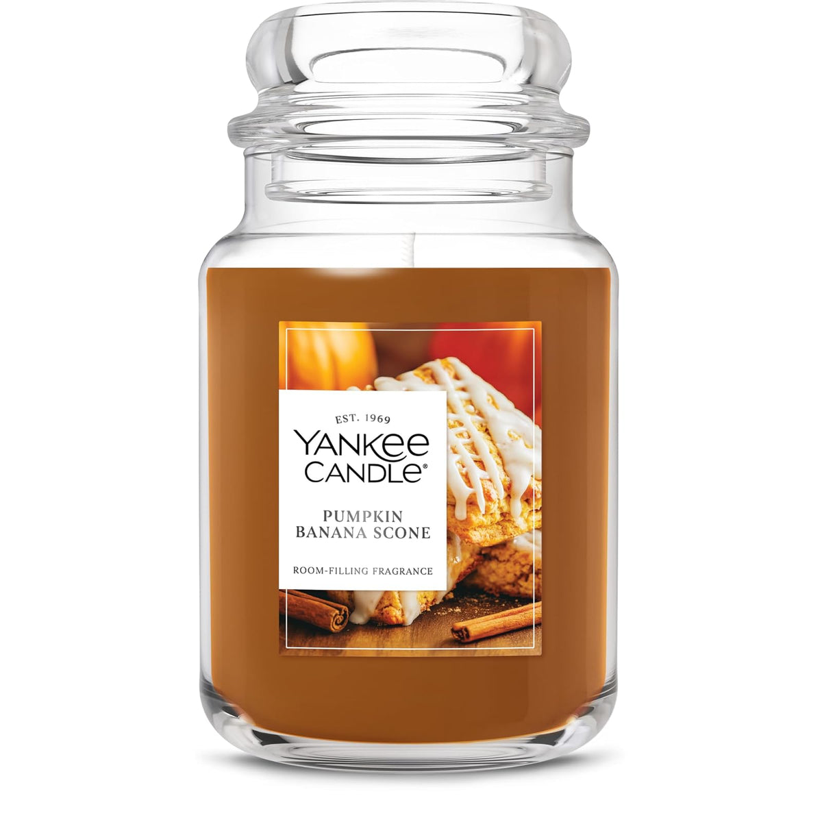 Yankee Candle - Vela Perfumada en Tarro Grande, 22 oz - Large Jar - Scone de calabaza y plátano