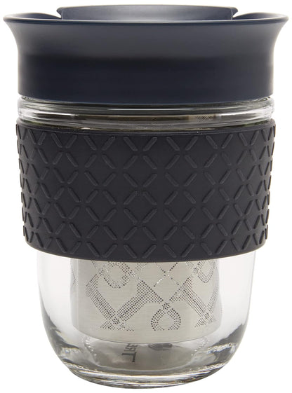 TRESSO Vaso de Viaje con Infusor para Preparar Café y Té 280 ml, Color Negro