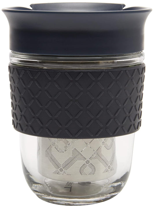 TRESSO Vaso de Viaje con Infusor para Preparar Café y Té 280 ml, Color Negro