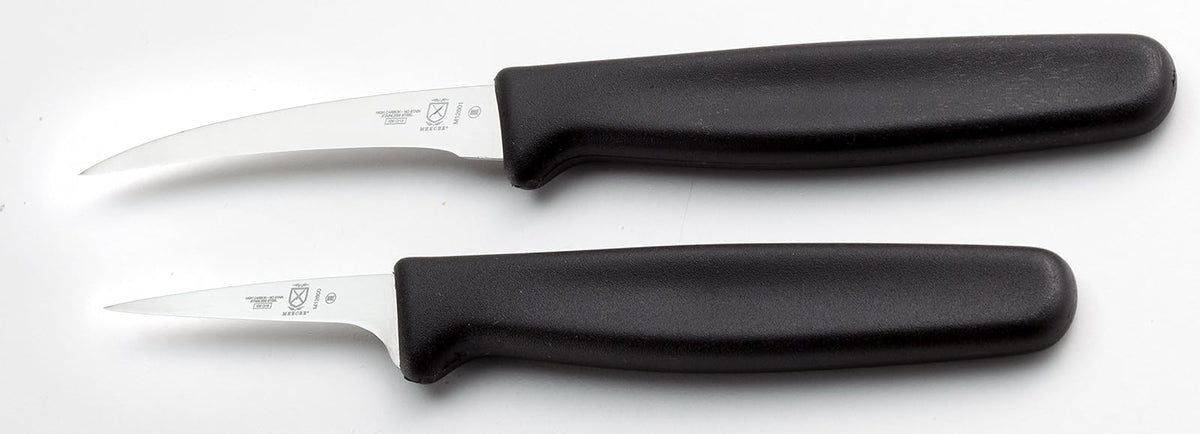 Mercer Culinary Juego de cuchillos para tallar frutas tailandesas, 2 pulgadas y 2.5 pulgadas, negro