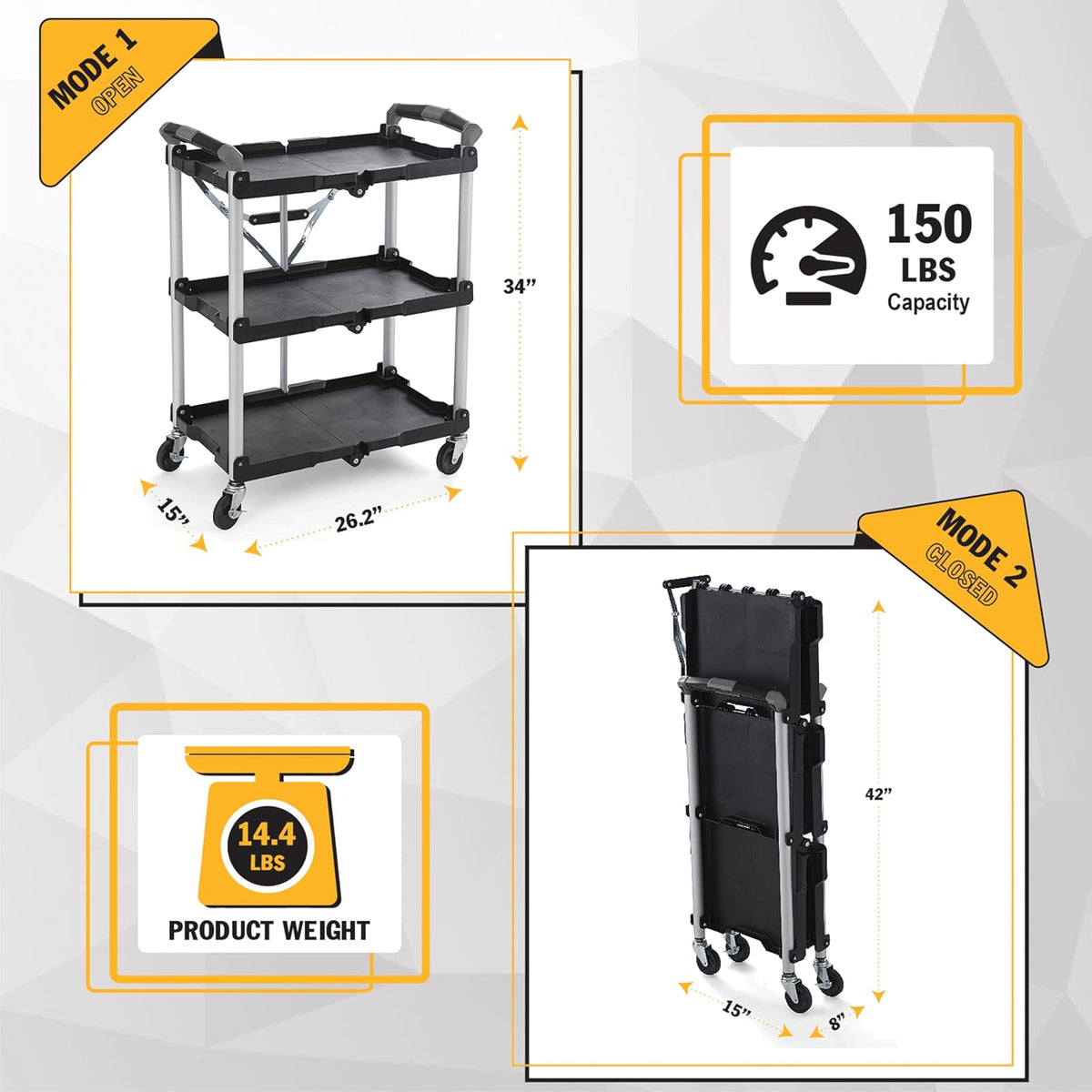 Olympia Tools 85-188 Carro de servicio abatible