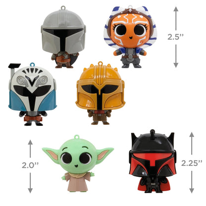 Hallmark Star Wars: The Mandalorian Series 5 Adornos de Navidad misteriosos, irrompibles, Juego de 2, Regalos para los fanáticos de Star Wars