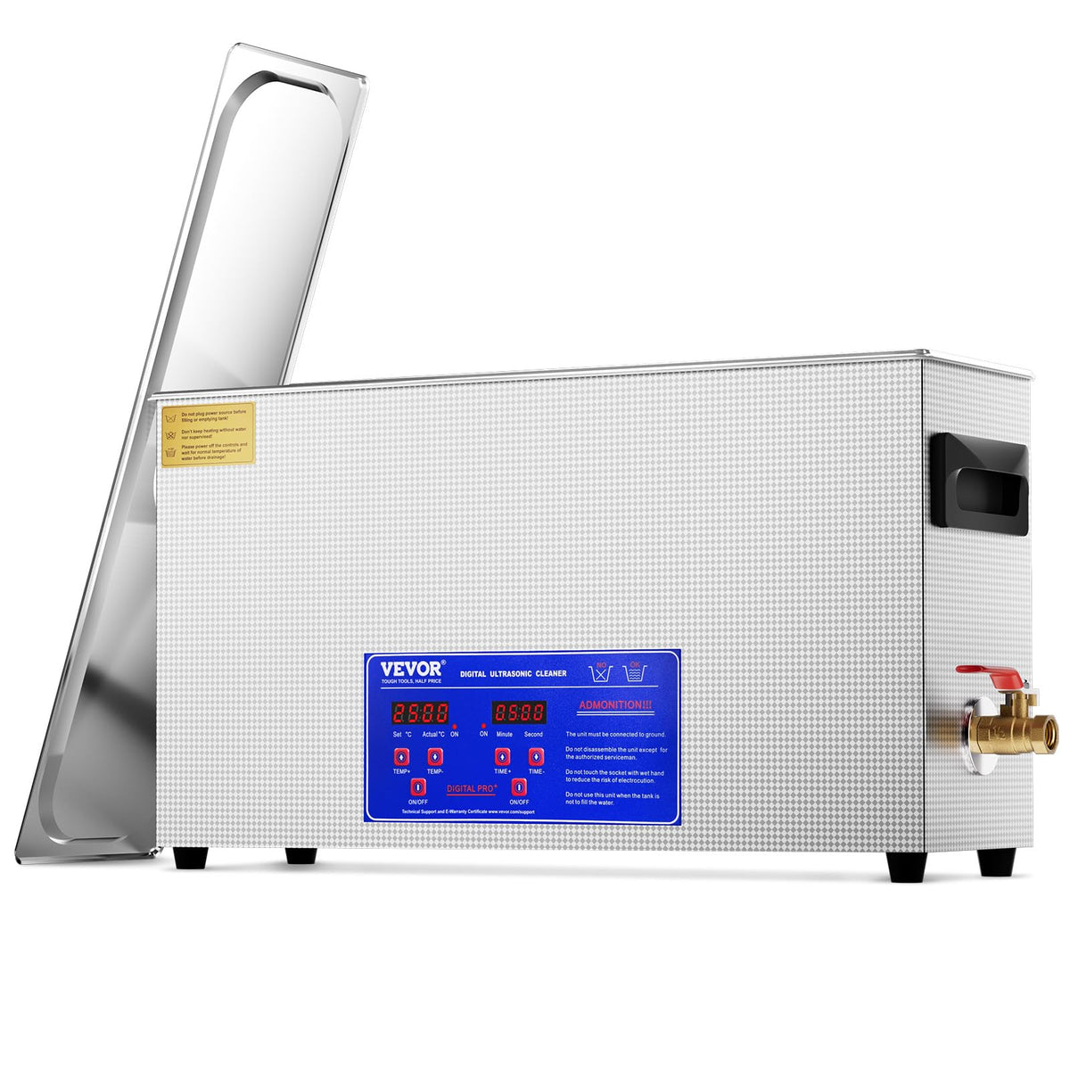 VEVOR Limpiador ultrasónico de armas de 10 l, máquina de limpieza ultrasónica profesional de 300 W con temporizador y calentador, limpiador ultrasónico digital de 40 kHz con cesta para piezas de armas