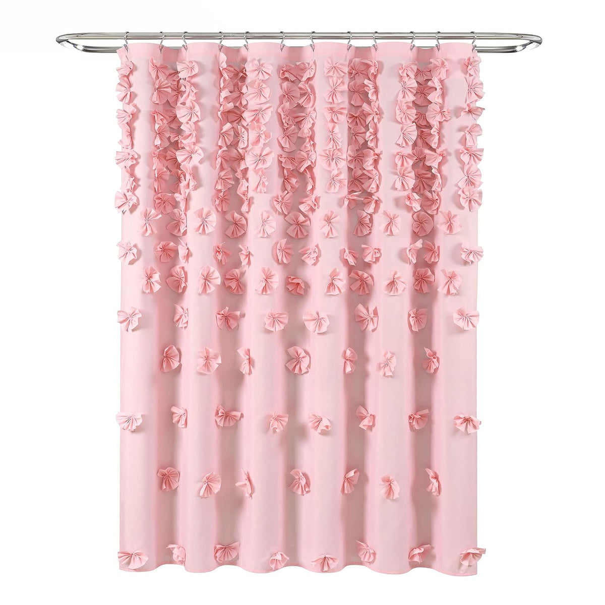 Lush Decor Riley - Cortina de Ducha, 72 x 72 Pulgadas, Color Rosa