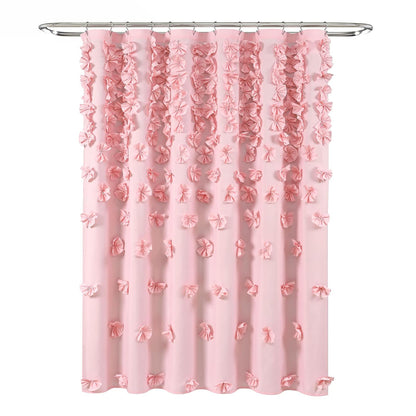 Lush Decor Riley - Cortina de Ducha, 72 x 72 Pulgadas, Color Rosa