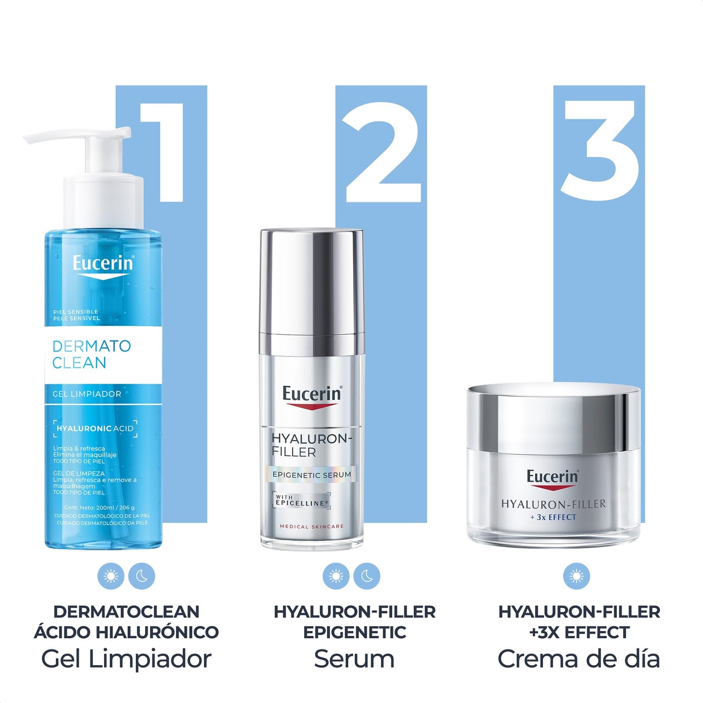 Eucerin Gel Limpiador Facial DermatoClean para piel normal a mixta, 200ml, empaque puede variar
