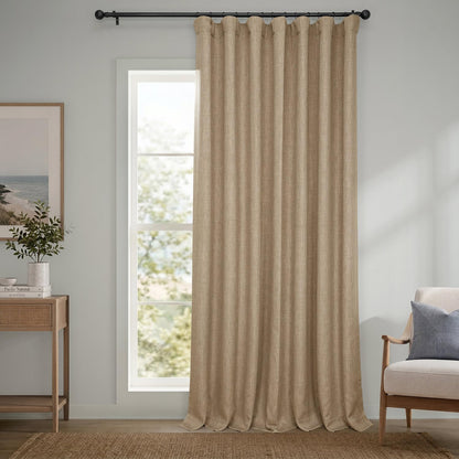 Half Price Drapes Cortina de Lino Sintético para Oscurecer - 254An x 274.3Al cm (1 Paneles) - Nomad Tan