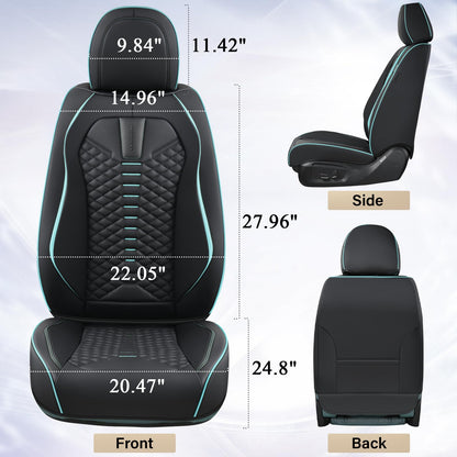 Coverado Fundas de Asiento de Automóvil, Fundas de Asiento Delantero, Paquete de 2 Fundas universales para Asiento de Automóvil, Fundas de Asiento Impermeables de Piel de Nappa, Protectores de Asiento de