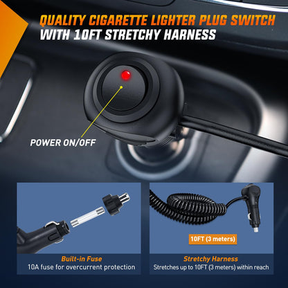 Nilight Barra de Luz LED de 13.5 Pulgadas Triple Fila Encendedor de Cigarrillos Base Magnética 96 LED