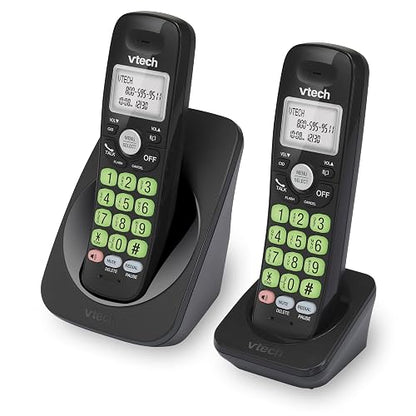 VTech - Teléfono inalámbrico con 2 teléfonos DECT 6.0, Altavoz dúplex Completo, visualización iluminada, Teclado retroiluminado, identificación de Llamadas/Llamada en Espera, Control de Volumen