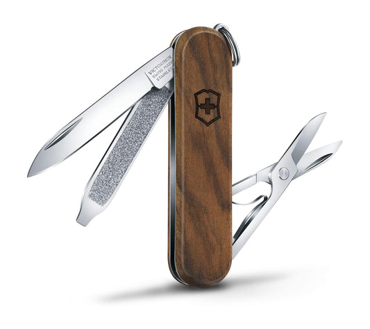 Victorinox V06221.63 Navaja Classic Wood de Madera, 58 Milímetros, 5 Usos, Pack of 1