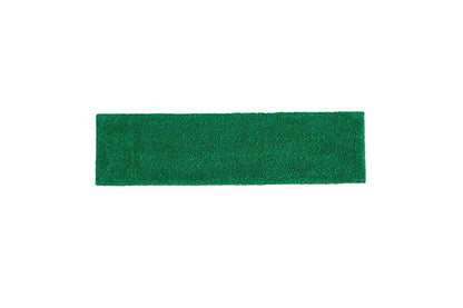 Rubbermaid Commercial Products - Almohadilla de microfibra plana adaptable de 18 pulgadas, color verde para limpieza y limpieza ligera, con funciones de pestaña/bolsillo