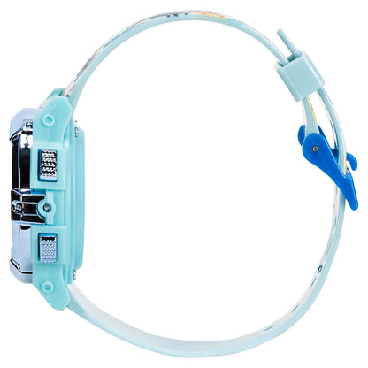 Accutime Disney Lilo and Stitch Blue Digital LCD Reloj de pulsera para niños, niñas, niños pequeños con correa gráfica multicolor (modelo: LAS4019AZ), Azul/Patchwork, Reloj de pulsera digital