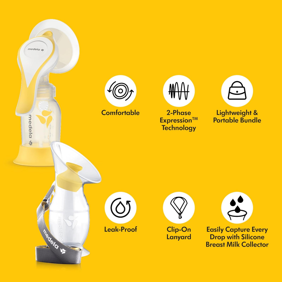 Medela | Kit de Lactancia | Incluye Extractor Manual Harmony y Recolector de Silicona para Leche Materna | Libre de BPA
