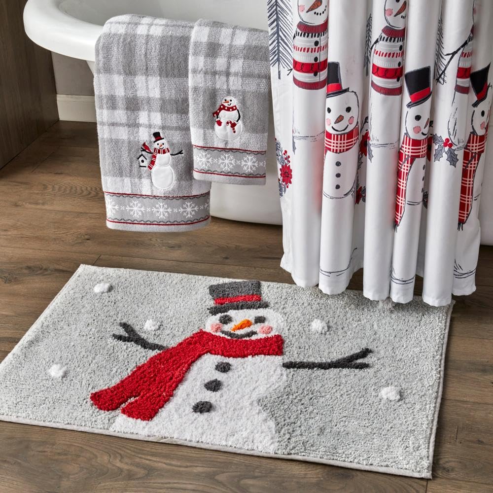 SKL Home - Toalla de baño de muñeco de Nieve para Navidad, Invierno, Regalo, Color Gris