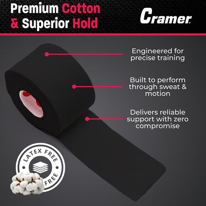 Cramer Team Cinta atlética de Colores, 3,8 cm, Caja con 32 Rollos, Varios Colores