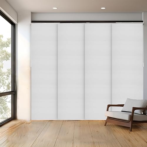 CHICOLOGY - Persianas para Puertas correderas de Vidrio, persianas Verticales para Puertas de Patio, Divisor de habitación, Color Blanco Skyrise (filtrado de luz) Ancho 46-86 x Alto 0-96 Pulgadas
