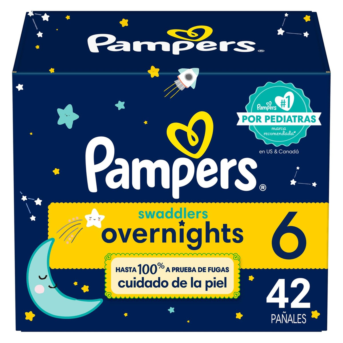 PAMPERS ZZZ Pañales Unisex Desechables Noche Etapa 6, 42 Uds, Bebé +16 Kg