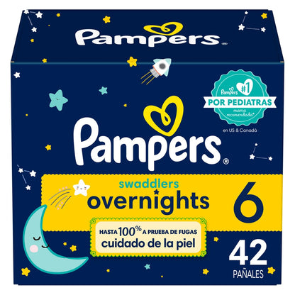 PAMPERS ZZZ Pañales Unisex Desechables Noche Etapa 6, 42 Uds, Bebé +16 Kg