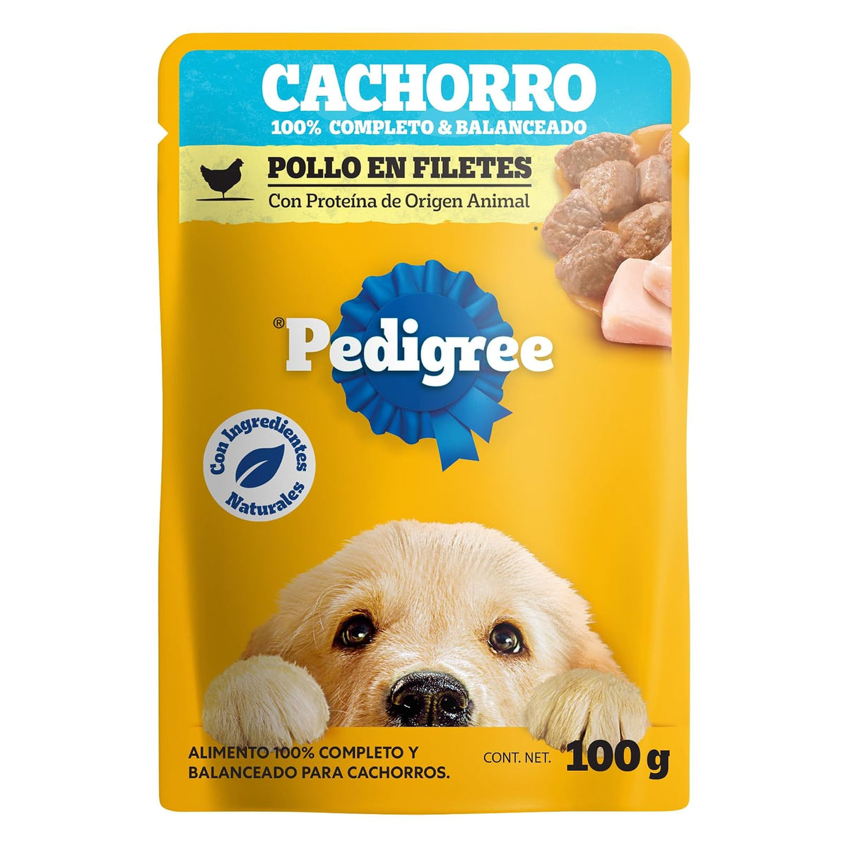 Pedigree - Sobres para Perro Cachorro, Pollo En Filetes, Nutrición para tu Mascota, Proteínas y Fibras, 24 Sobres