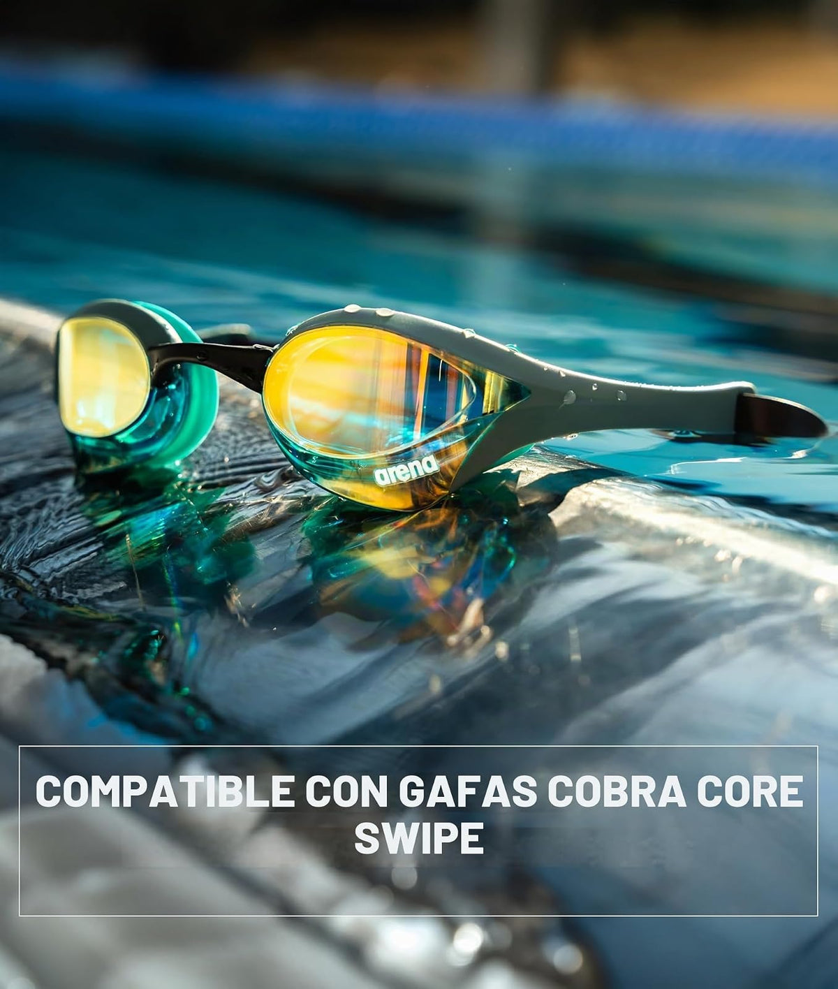 ARENA Cobra Series - Kit de correa de silicona para anteojos de natación, multicolor