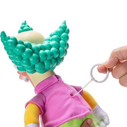 Jakks Pacific - The Simpsons Talking Krusty Doll de 40 cm – Modos Bueno/Malo, Frases en Inglés y Switch, con Cuerda Tiradora – Peluche Articulado Oficial para Fans 14+ Años