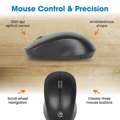 Kit de Teclado y Mouse óptico inalámbricos 2.4G Negro