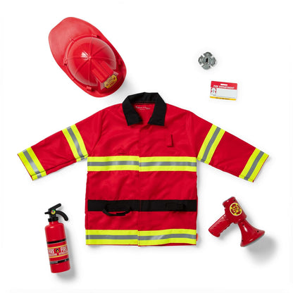 Melissa & Doug Disfraz de Bombero para Juego Imaginativo, Juego de Simulación (6 Piezas, 3-6 Años)