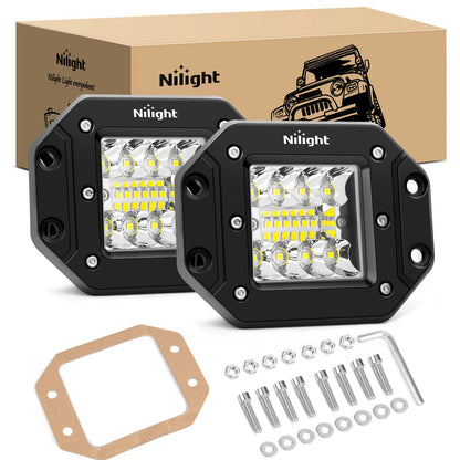 Nilight Cápsulas LED 6 Pulgadas 39W Combo Spot/Flood - Blanco puro