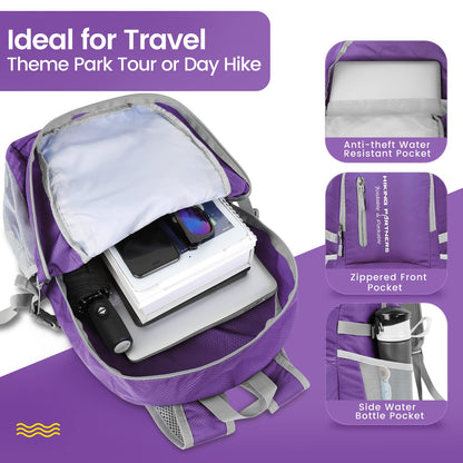 ZOMAKE Mochila 35L de Viaje Liviana, Mochila Plegable de Mochila Plegable y Resistente al Agua para Mujeres Hombres