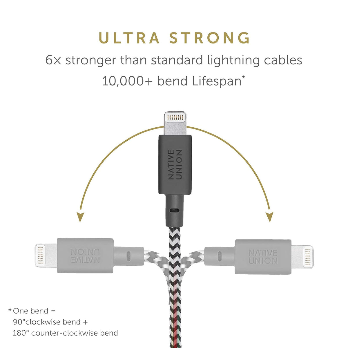 Marca Native Union 846654029819 Cable Belt Kevlar C A Lightning 3m Color Zebra