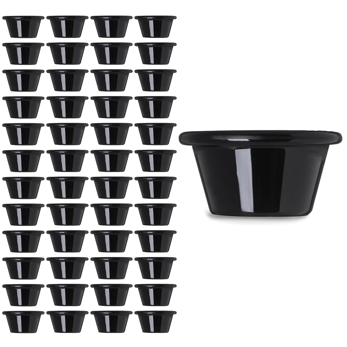 Carlisle 4312203 negro 2 onzas. Suave Ramekin (caja de 48)