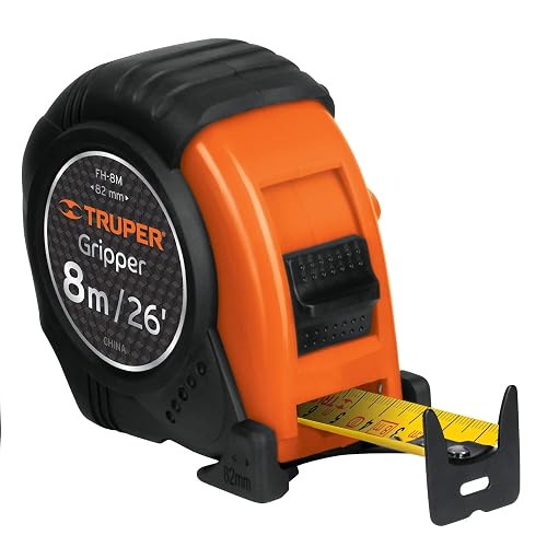 Truper FH-8ME, Flexómetro contra impacto, graduación métrica, 8 m, 25 mm