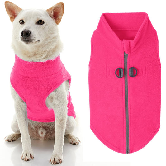 Gooby Suéter de Forro Polar con Cremallera para Perro, Color Rosa, Talla XL, cálido suéter de Forro Polar con Correa de Doble Anillo en D, suéter de Invierno para Perros pequeños y Perros medianos
