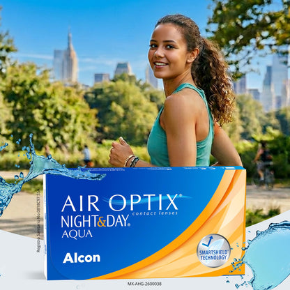 Air Optix Night & Day Aqua Lentes de contacto, 6 lentes, Dioptrías -0.75