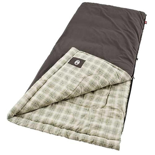 Coleman Heritage - Saco de Dormir Grande y Alto para Clima frío, 10F Camping para Adultos, Franela cómoda y cálida para Uso al Aire última intervensión, se Adapta a Adultos de hasta 6 pies 7 Pulgadas