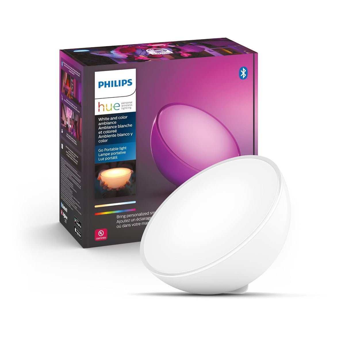 Philips Hue Bloom Luminario de Mesa Inteligente, Zigbee y Bluetooth - GO - Lámpara de mesa